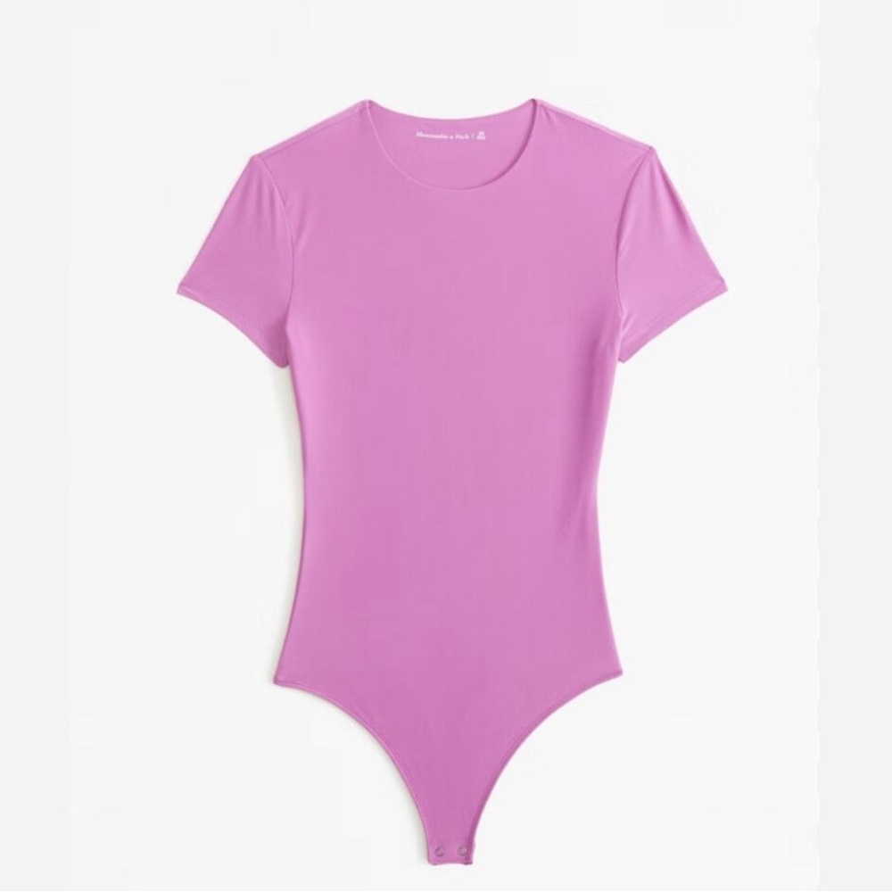Abercrombie & Fitch Pink Bodysuit with Crew Neck
